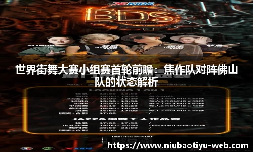 世界街舞大赛小组赛首轮前瞻：焦作队对阵佛山队的状态解析